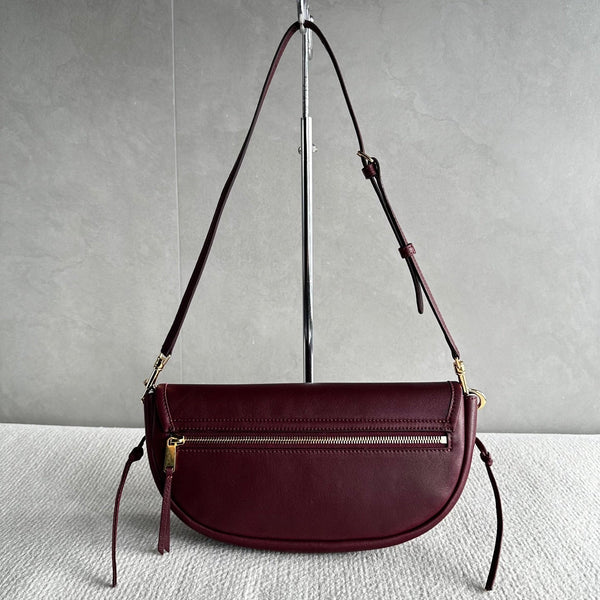 CL Halfmoon Triomphe Small Bag 25cm Burgundy Lambskin