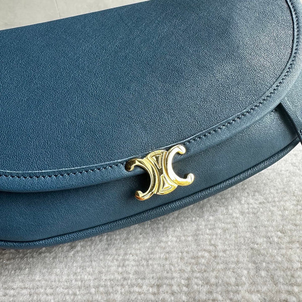 CL Halfmoon Triomphe Small Bag 25cm Teal Green Lambskin