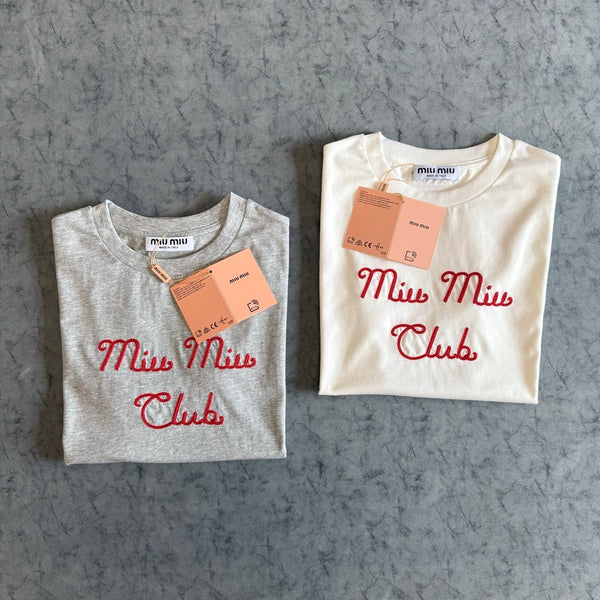 Miu SS26 Embroidered Short-Sleeve Tee Cotton 350483