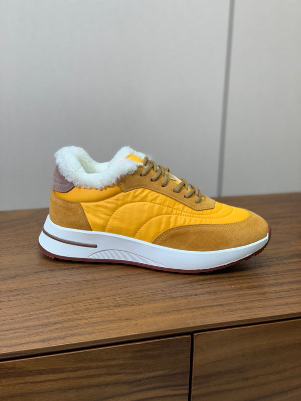 LP 26s Flexy Walk Sneakers 3cm Yellow Suede Shearling 110918