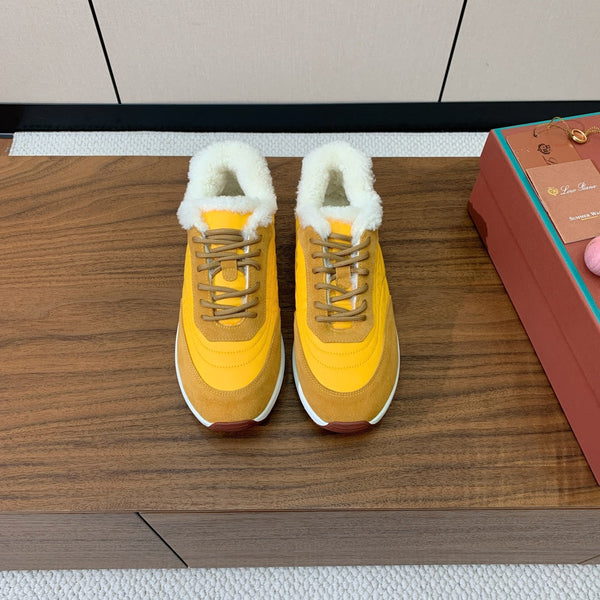 LP 26s Flexy Walk Sneakers 3cm Yellow Suede Shearling 110918