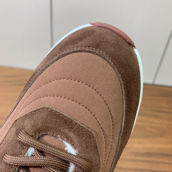 LP 26s Flexy Walk Sneakers 3cm Chocolate Suede Shearling 110920
