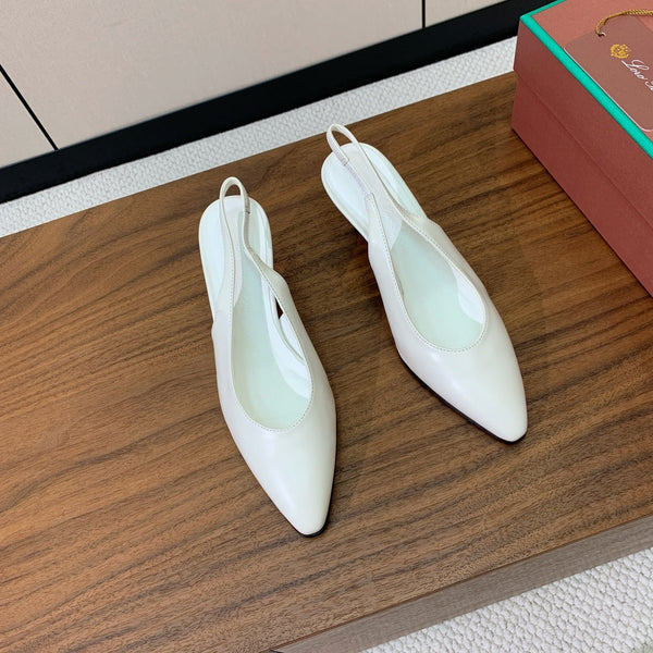 LP Rebecca Slingbacks 50mm In White Cowhide 984364