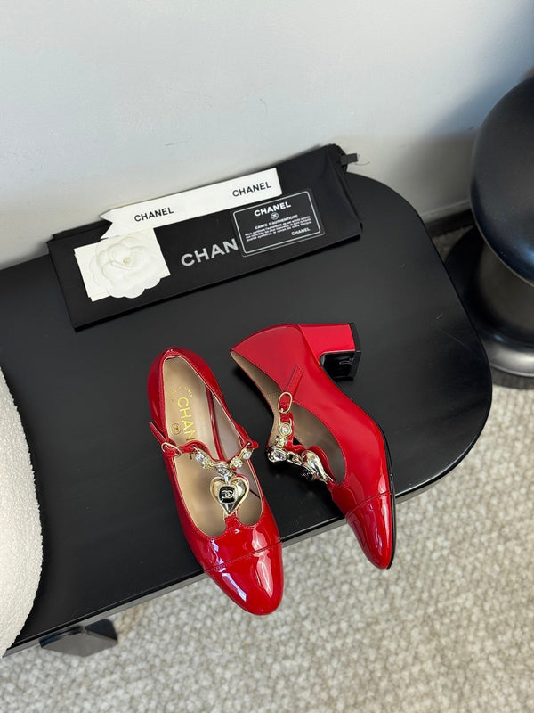 CC 25 Marry Jane Red Glossy Lambskin 329765