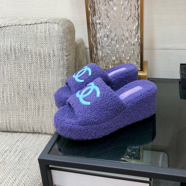 CC Wedge Sandal Purple Wool