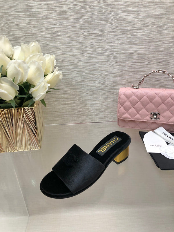 CC 25C Mid Heel Mule Black Velvet Substance 212952
