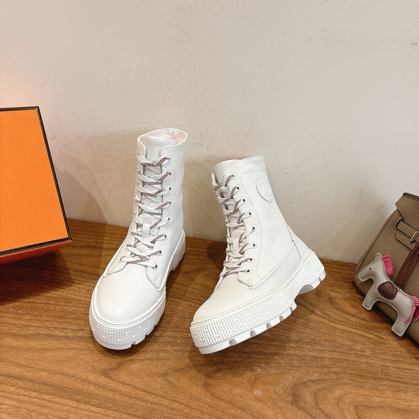 HM 26S Fresh Ankle Boots 4cm White Leather 110603