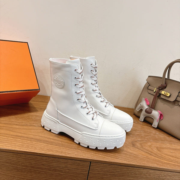 HM 26S Fresh Ankle Boots 4cm White Leather 110603