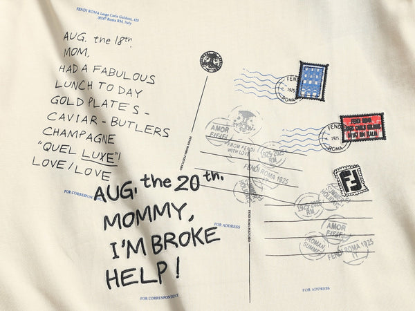 Fendi Men Oversized T-Shirt Cream Cotton