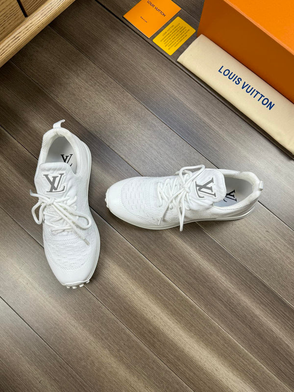 LV SNEAKERS IN WHITE MESH BREATHABLE FABRIC AND CALFSKIN