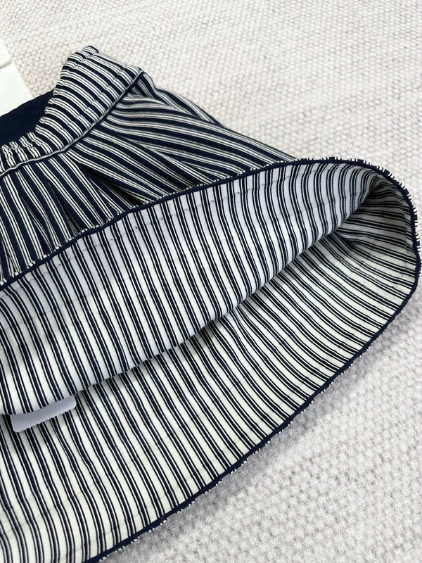 CC 25 Striped Skirt Blue Cotton