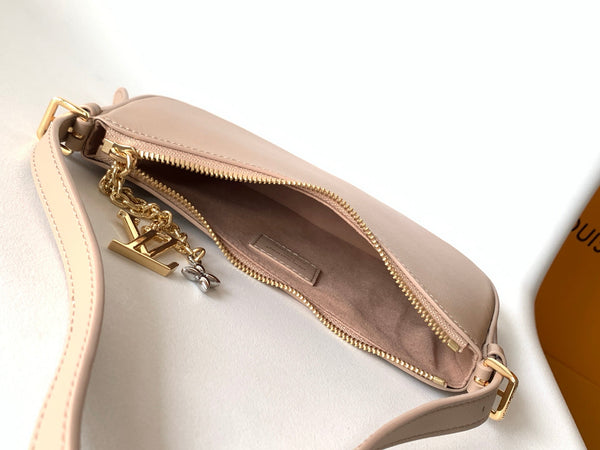 LV M25784 Pochette LV Bloom with Charm 23cm Beige Calfskin GHW