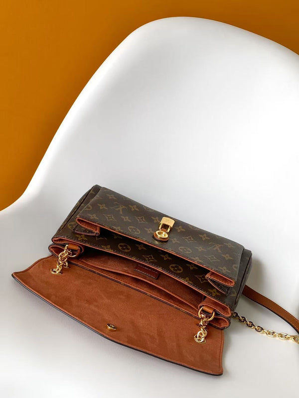 LV M26398 Saint Germain BB Brown Monogram Leather & Coated Canvas