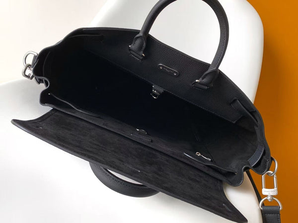 LV Steamer 30 Handbag Black Calfskin