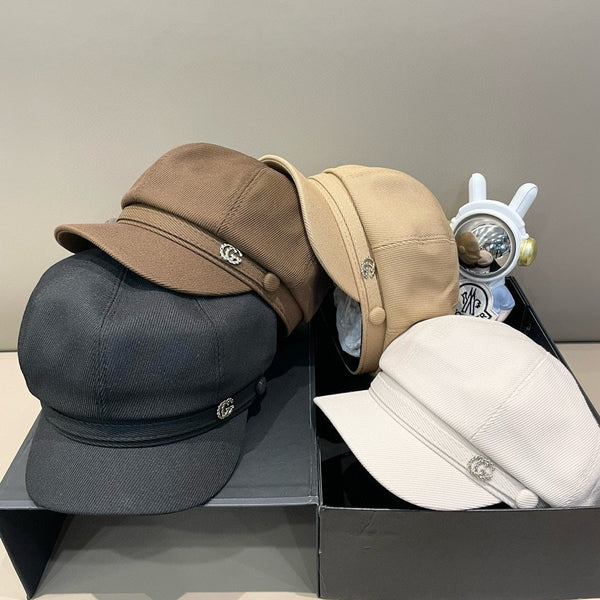 BAKER BOY CAP IN MEDIUM BROWN FABRIC 400795