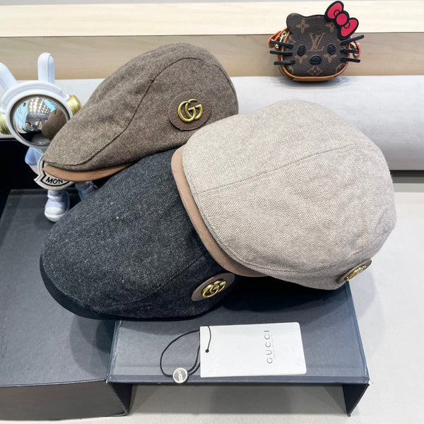 BERET RETRO HAT IN MOUSE GRAY CASHMERE 431370