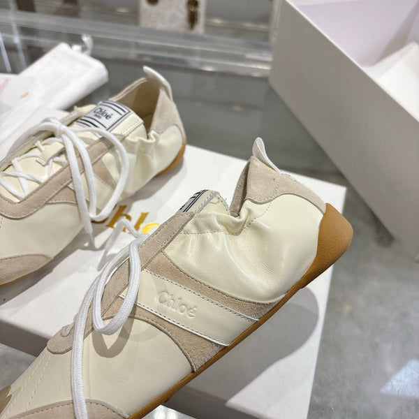 Chloe ballet flat casual shoes cream cowhide 518815