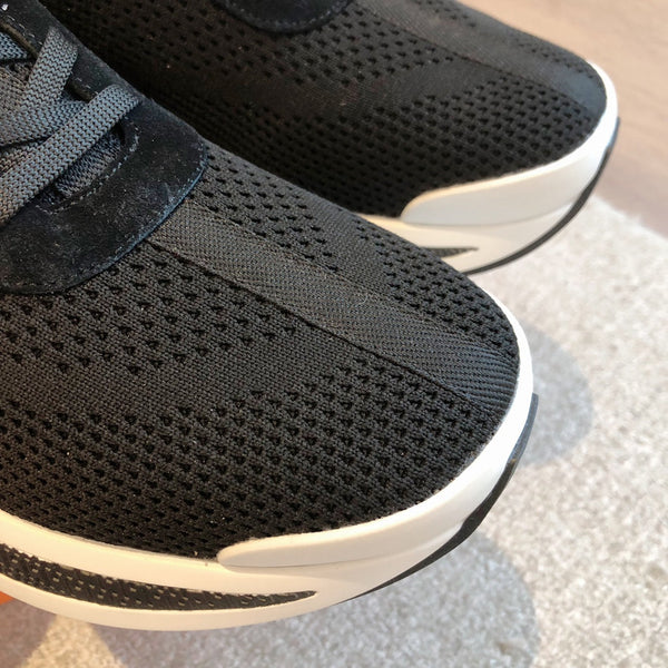 HM Heros Sneaker In Black Mix White Calfskin And Mesh Fabric 970870