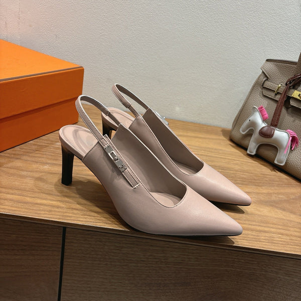 HM Lover Pump 80mm Beige Galet Calfskin 429026