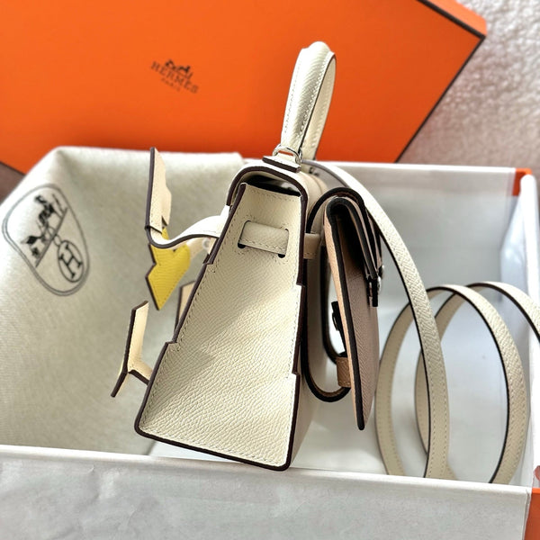 HM Kelly Doll Bag 18cm Light Beige EpsomLeather 284572