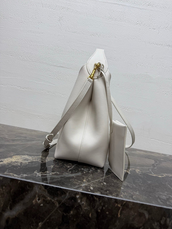 CL Small Hobo White Supple Smooth Calfskin