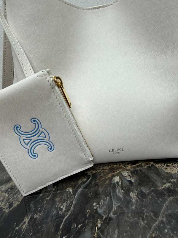 CL Small Hobo White Supple Smooth Calfskin