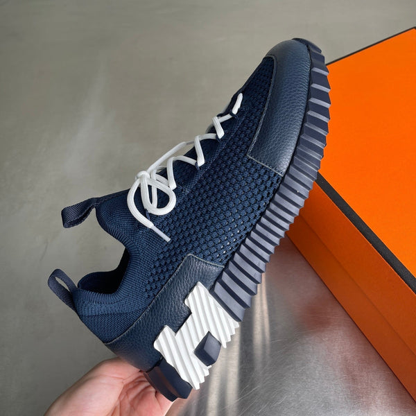 HM Men's 25 Lift Sneaker Navy Blue Mesh Calfskin 703773