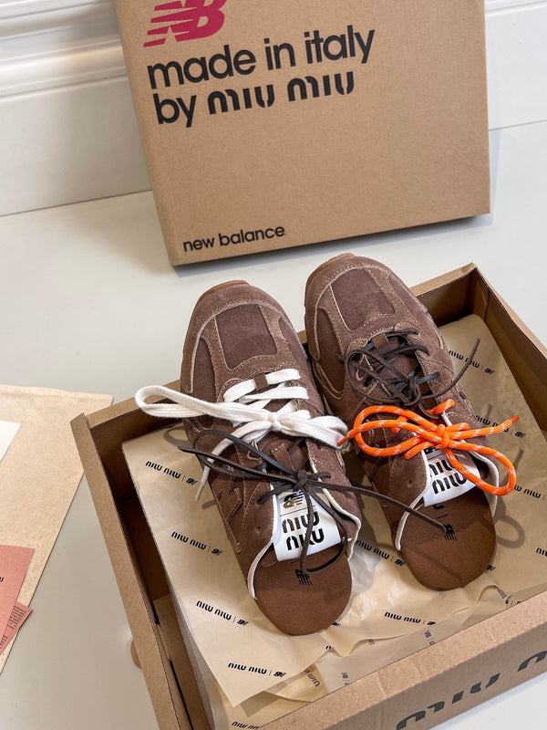 Miu x NB 530 SL Mules Dark Brown Suede Leather 642516