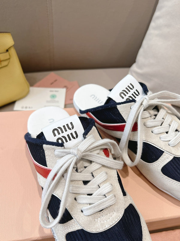 Miu x NB 530 SL Mules Black Grey Mesh Suede 642507