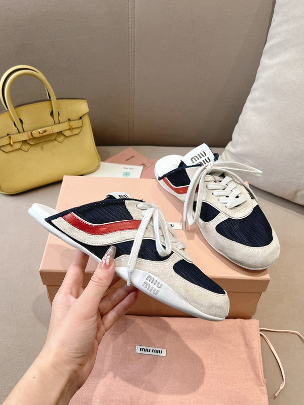 Miu x NB 530 SL Mules Black Grey Mesh Suede 642507