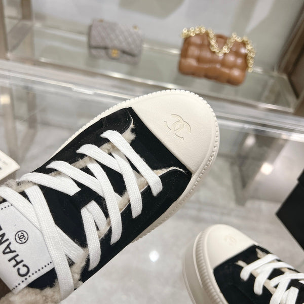 CC Sneaker Black Suede Wool Lining