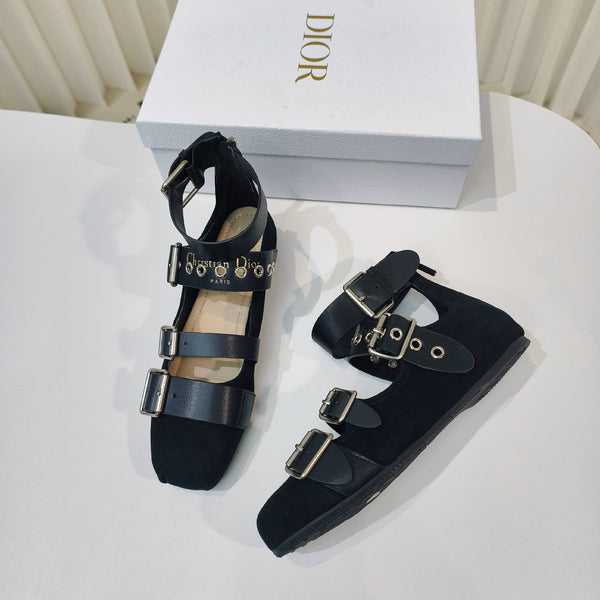 CD 26s Punk Ballet Flats Black Suede 927875