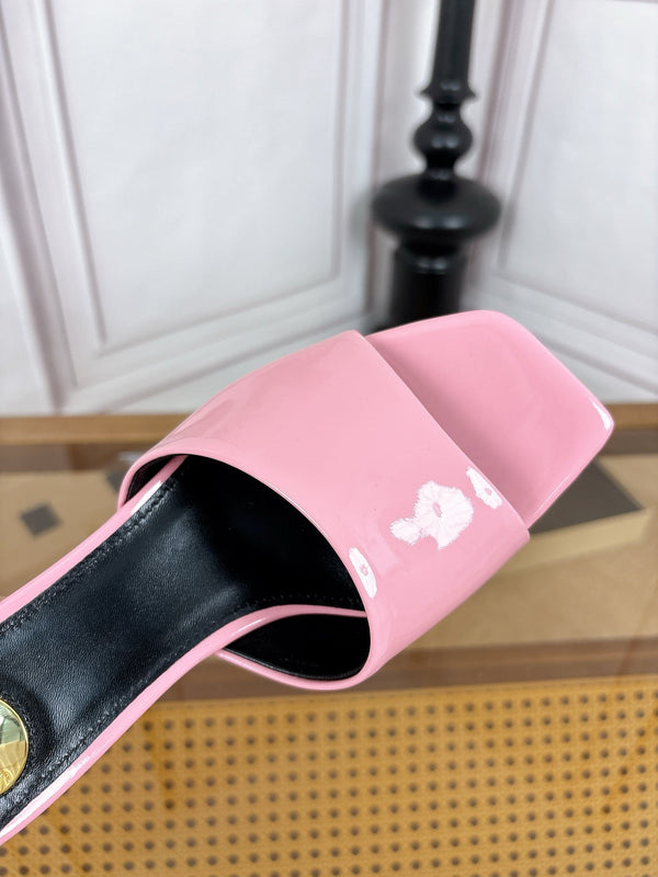 YSL High-Heeled Sandal 5.5cm Pink Patent Leather 932054