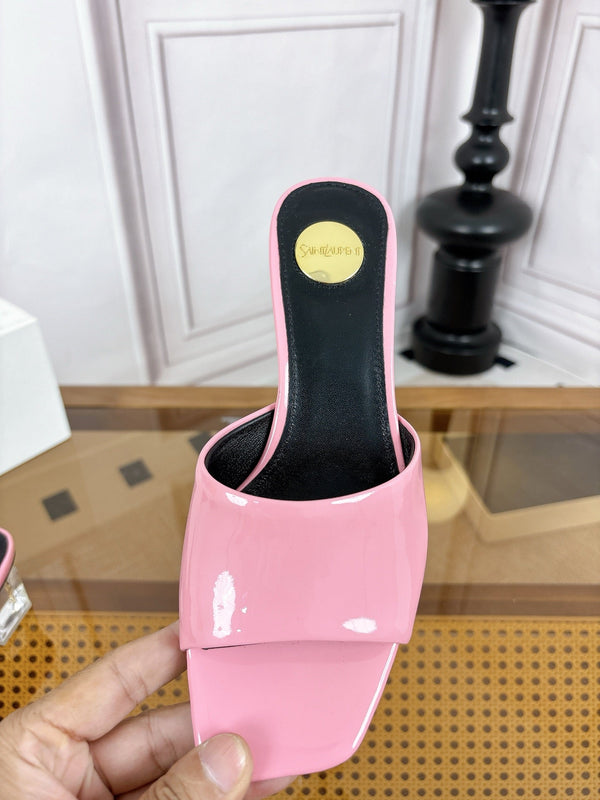 YSL High-Heeled Sandal 5.5cm Pink Patent Leather 932054