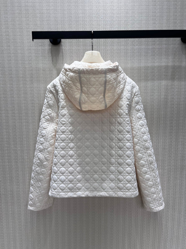 CD 26s Zipped Macrocannage Jacket Cream Quilted Technical Taffeta 420989