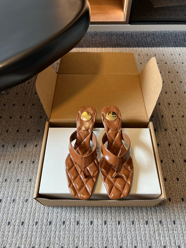 YSL Sip Sandal 4.5cm Camel Smooth Leather 932320