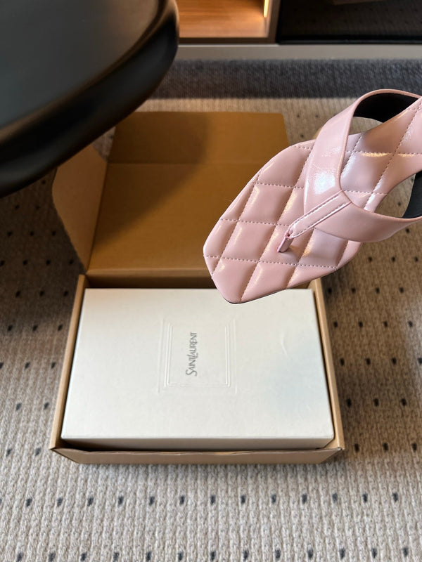YSL Sip Sandal 4.5cm Light Pink Smooth Leather 932321