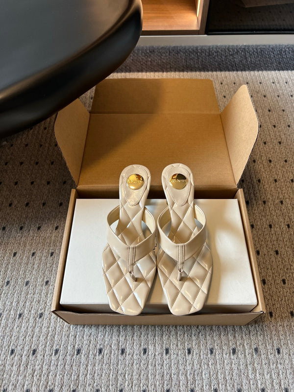 YSL Sip Sandal 4.5cm Beige Smooth Leather 932322