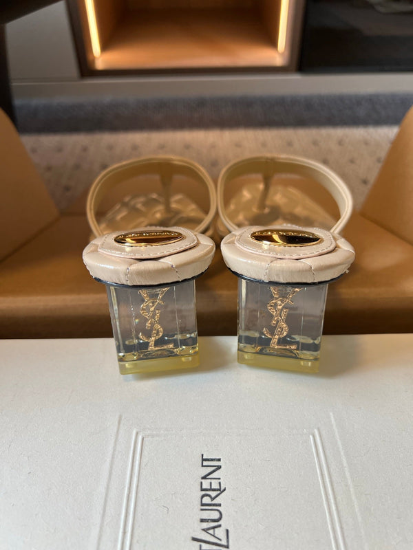 YSL Sip Sandal 4.5cm Beige Smooth Leather 932322