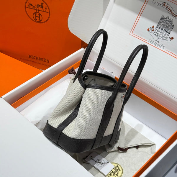 HM Neo Garden 23 bag Black Canvas and Negonda Calfskin 243328