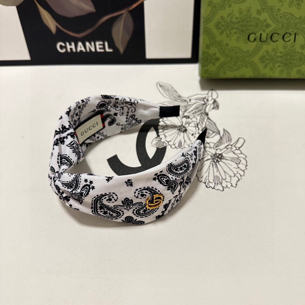 HAIRBAND IN WHITE AND BLACK PATTERN FABRIC 299347