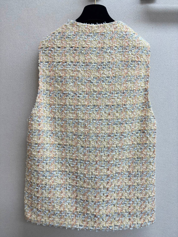 CC Vest Pink Blue Cotton Polyamide 237354
