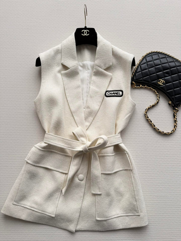 CC 26s Vest Ivory Wool Viscose 338886