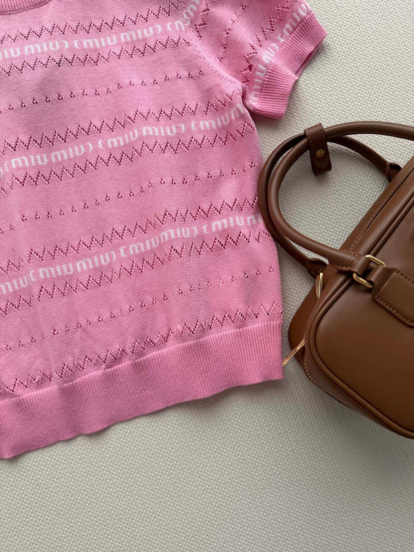Miu 26s Pullover Pink Knit 363760