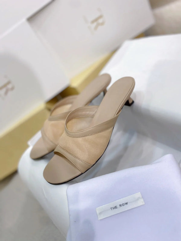 TR 26S Mules 4.5cm Beige Mesh & Leather 156121