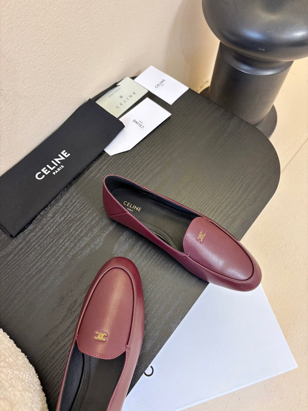 Celine Aura Loafer Burgundy Goatskin 606416