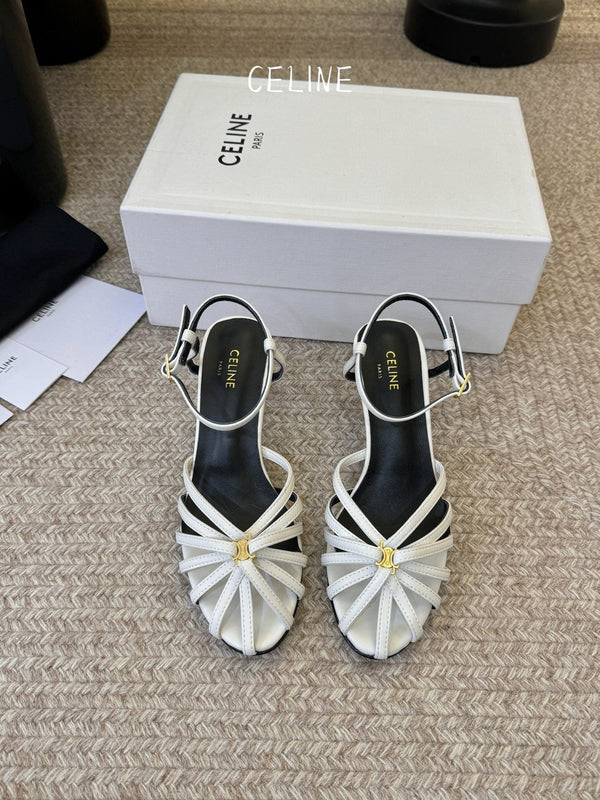 CL Triomphe Sandal 6.5cm White Lambskin 835890