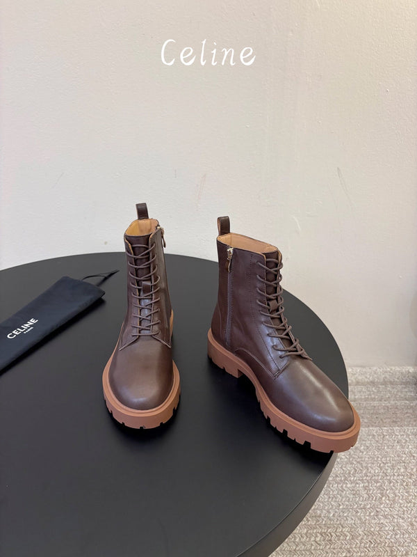 CE 26s Triomphe Platform Martin Boots Caramel Lambskin 104891