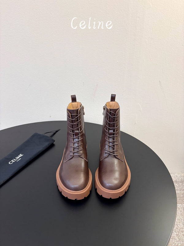 CE 26s Triomphe Platform Martin Boots Caramel Lambskin 104891