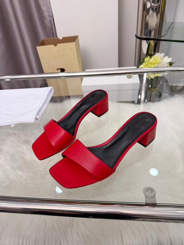 The Row New Chocolate Slide Red Lambskin 707566